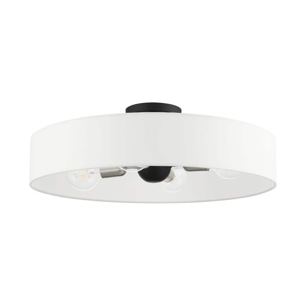 Livex Lighting Venlo 4 - Light Semi-Flush Mount in  Black/Brushed Nickel