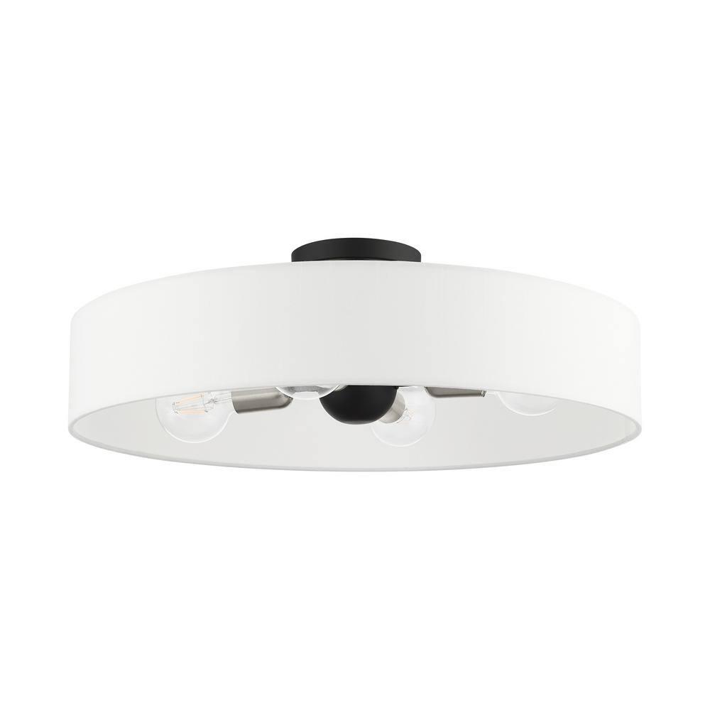 Livex Lighting Venlo 4 - Light Semi-Flush Mount in  Black/Brushed Nickel