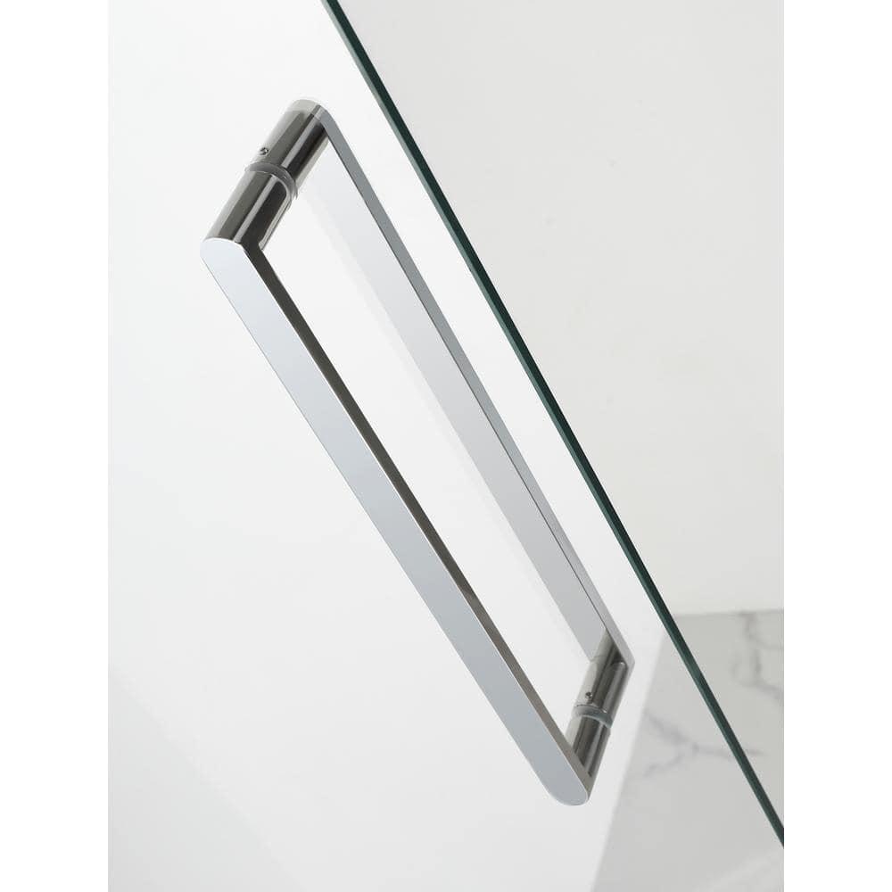 Madox 36" W x 76" H Hinged Frameless Shower Door