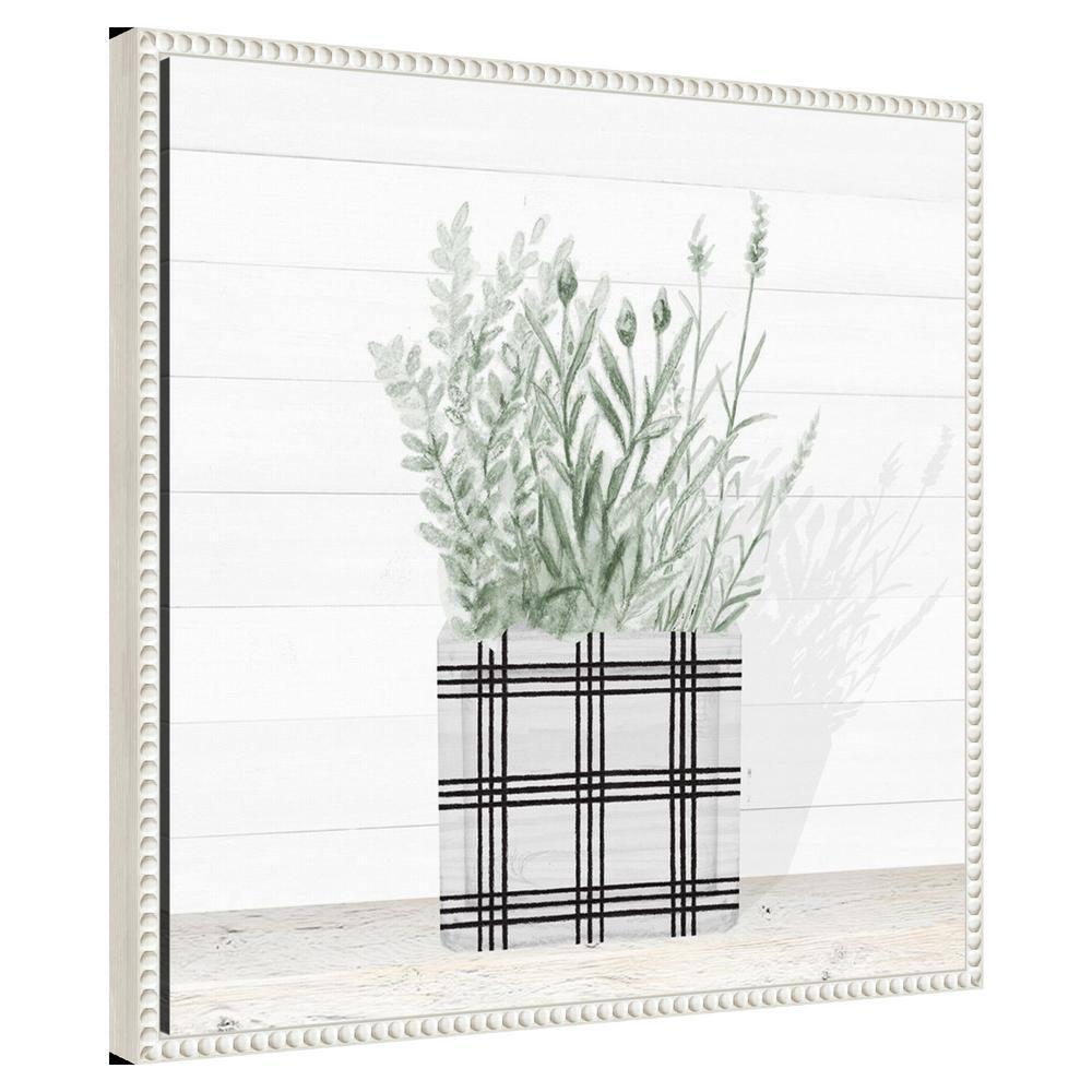 Amanti Art Lavender Blossom In Modern Pot II by Janice Gaynor Canvas Wall Art Print Framed 22 x 22-in.