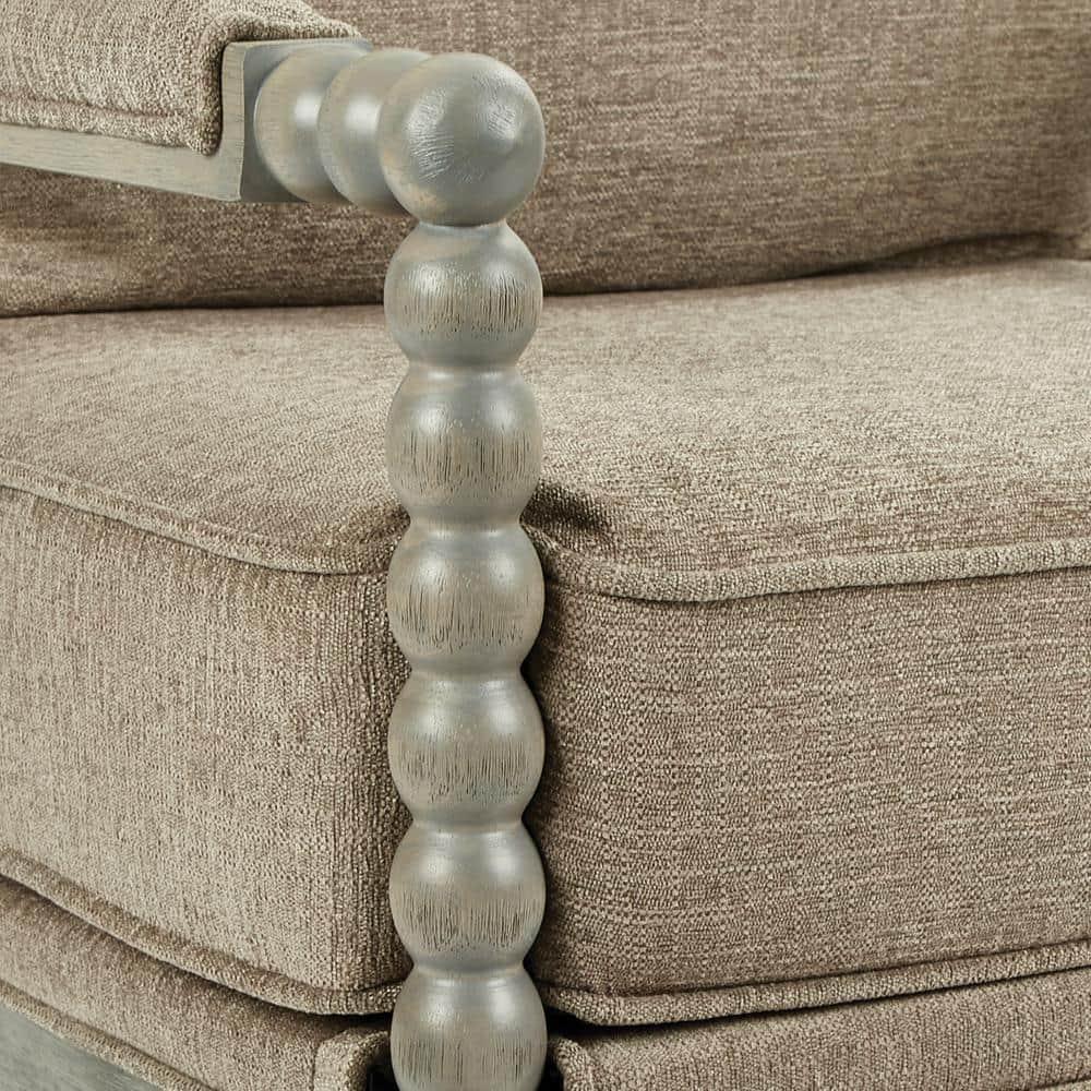 OSP Home Furnishings Abbott Chair in Dolphin Fabric with Brushed Grey Base K/D