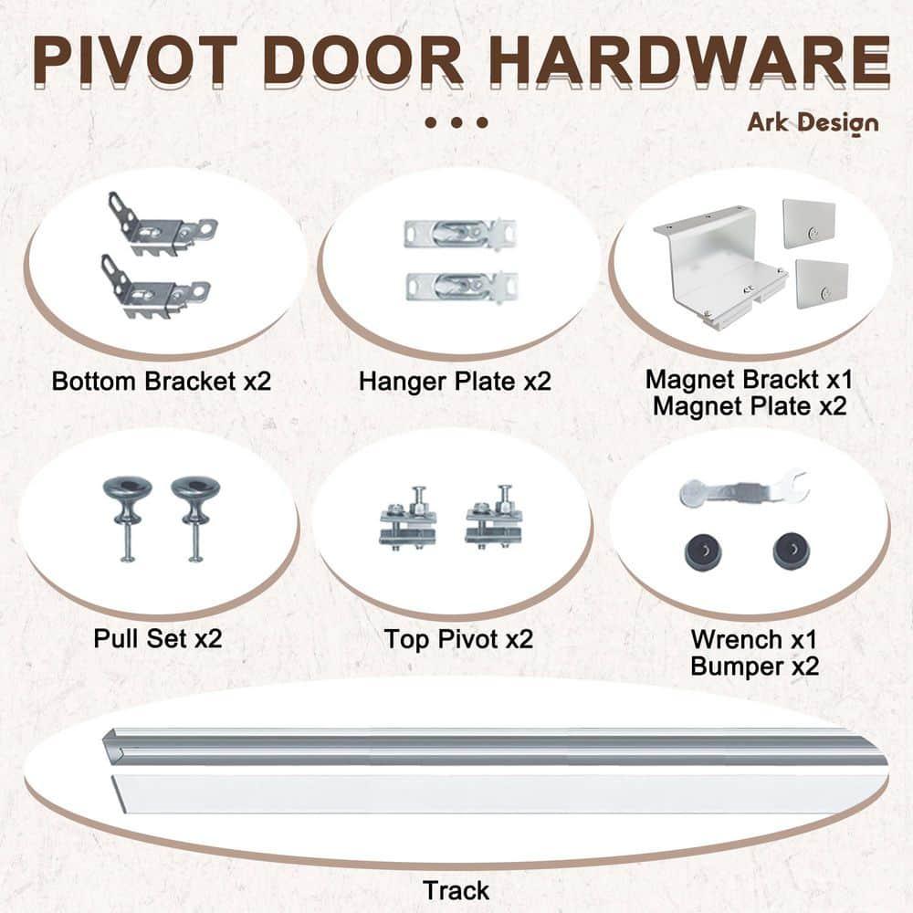 DOOOLI Glass Bifold Door - 3 Lite Transparent Glass Design With Bifold Door Lock & T Shape Handle