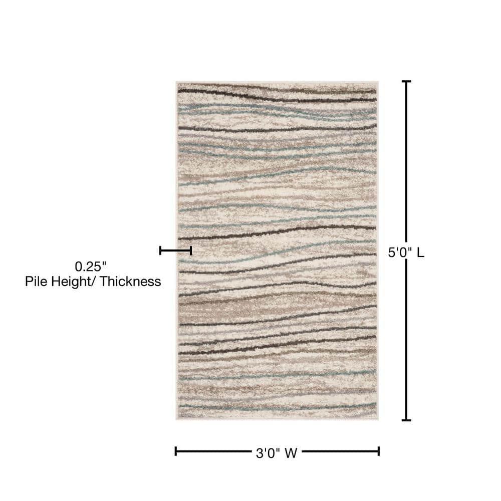 Amsterdam AMS111 Power Loomed Indoor Accent Rug - Cream/Beige - 3'x5' - Safavieh