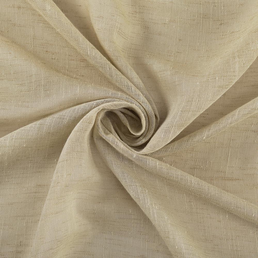 52"x63" Archaeo Light Filtering Slub Textured Linen Blend Grommet Top Curtain Panel Sand: Modern Indoor Decor