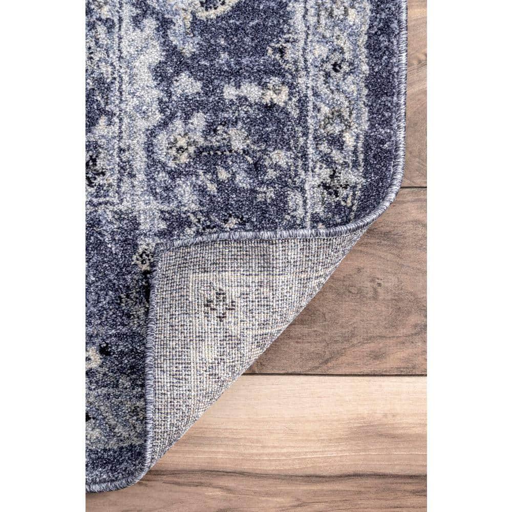 Nuloom Florid Emma Floral 4x6 Indoor Area Rug for Living Room Bedroom Dining Room Kitchen, Blue/Ivory