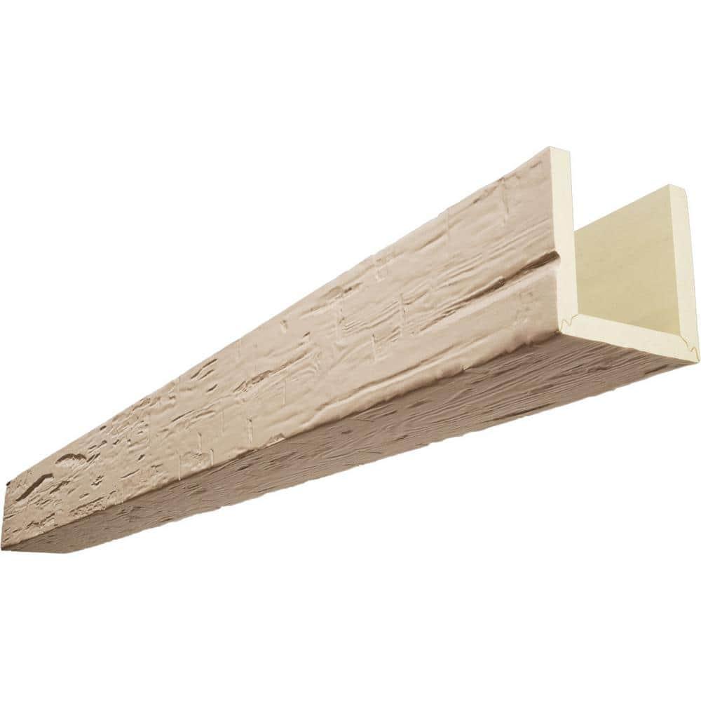 Ekena Millwork Hand Hewn Timberthane Faux Wood 3-Sided Ceiling Beam (U-beam)