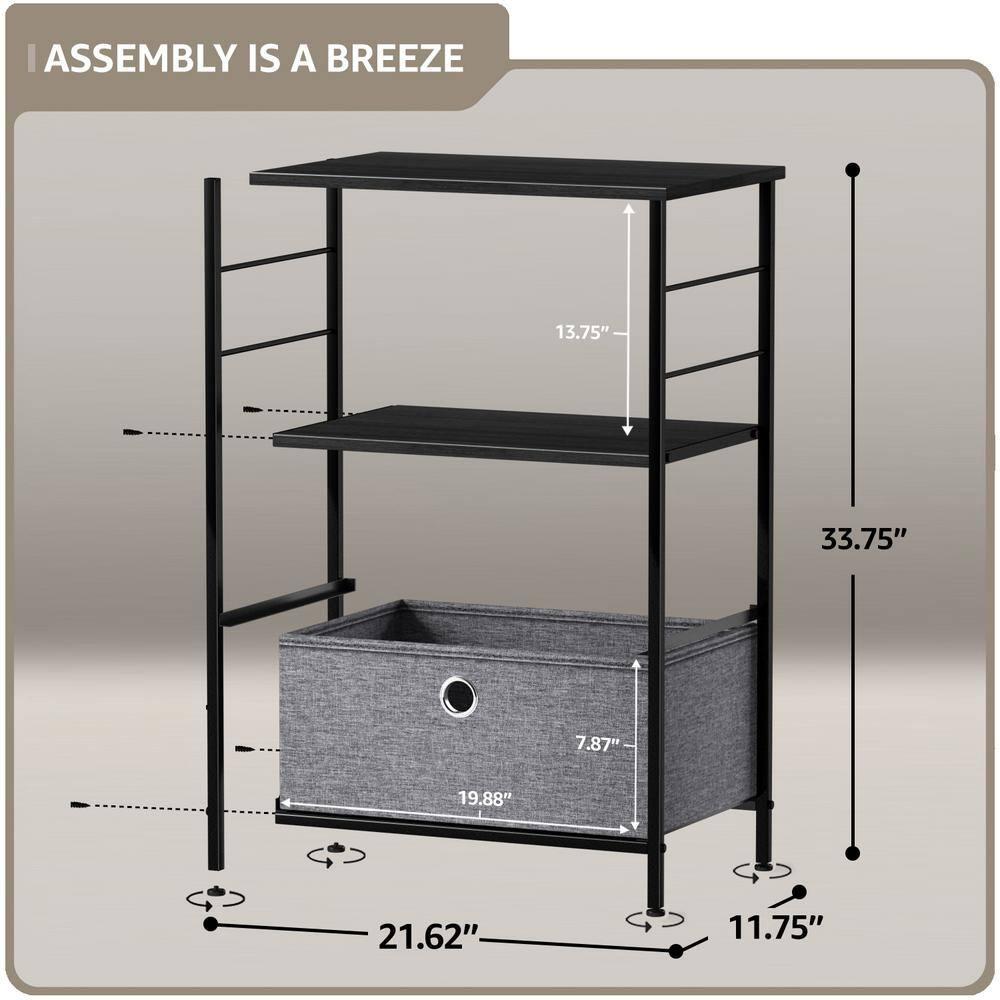 2 Drawers Table Dresser - Black