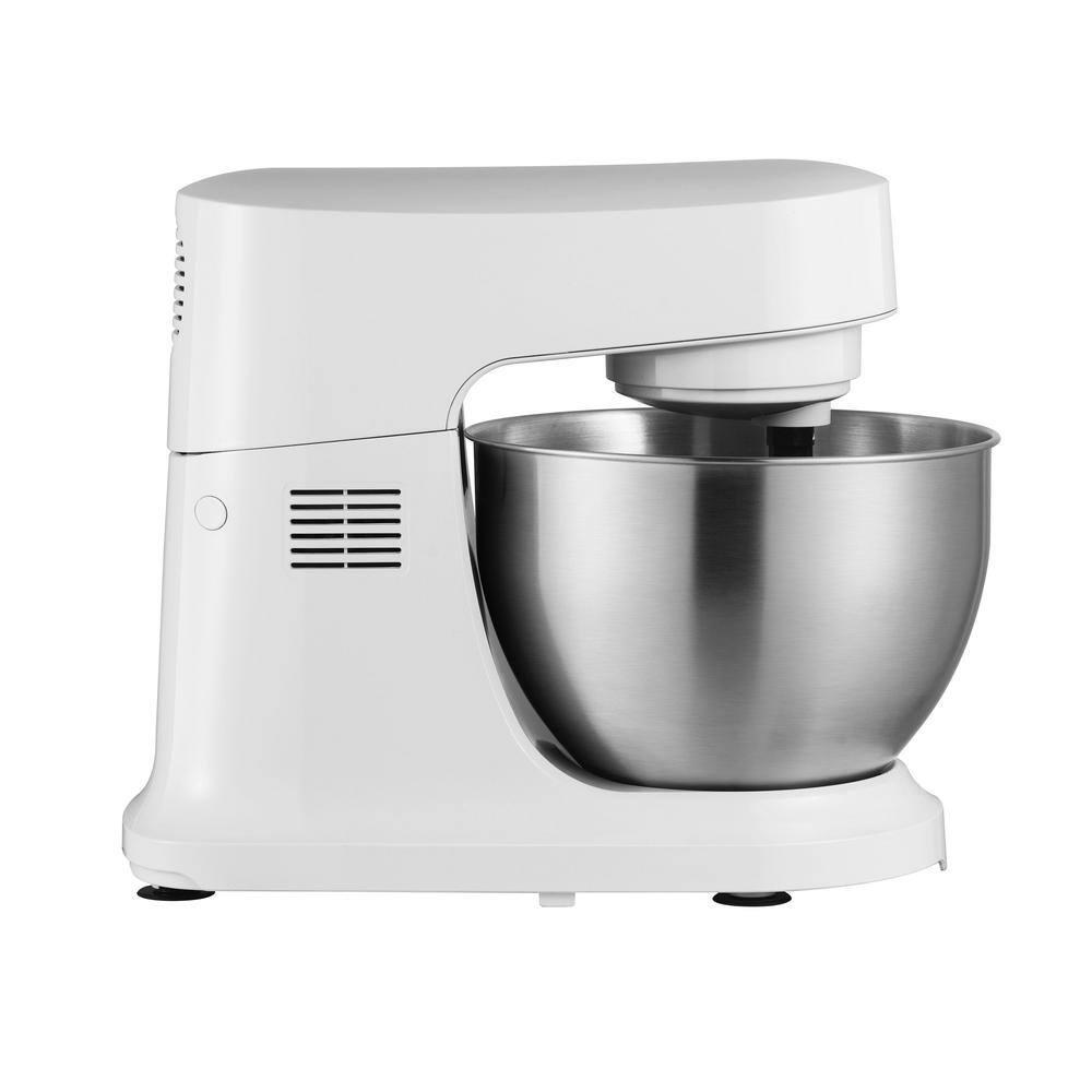 Midea 5qt 6-Speed Stand Mixer White: 300W, Tilt Back Head, 5 Quart Stainless Steel Bowl, Dishwasher-Safe Parts