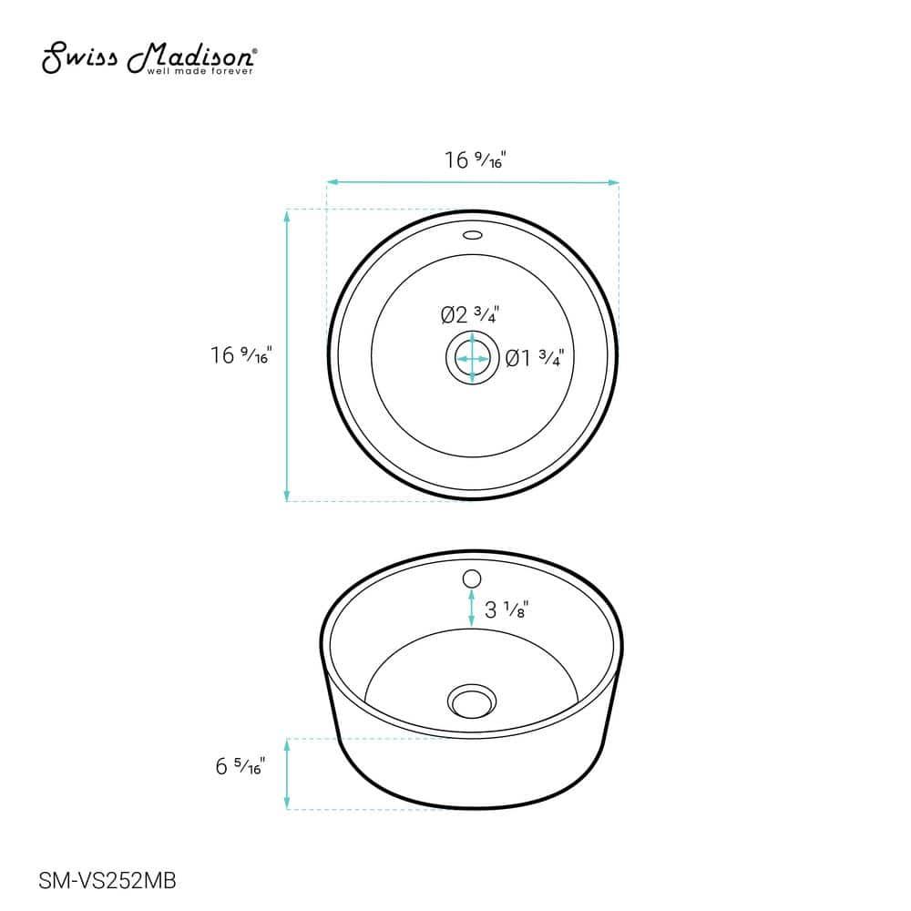 Monaco Round Ceramic Bathroom Vessel Sink