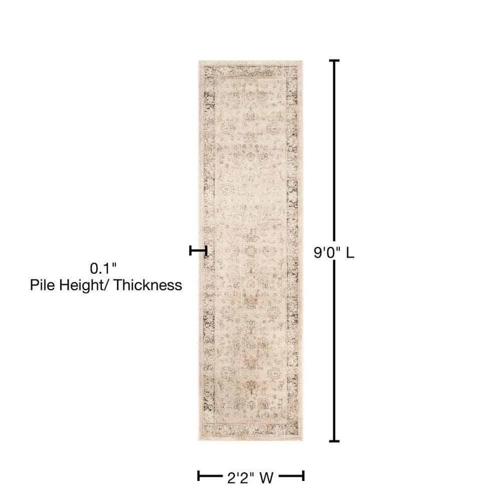 SAFAVIEH Vintage Jaxon Traditional Runner Rug, Stone, 2'2" x 9'