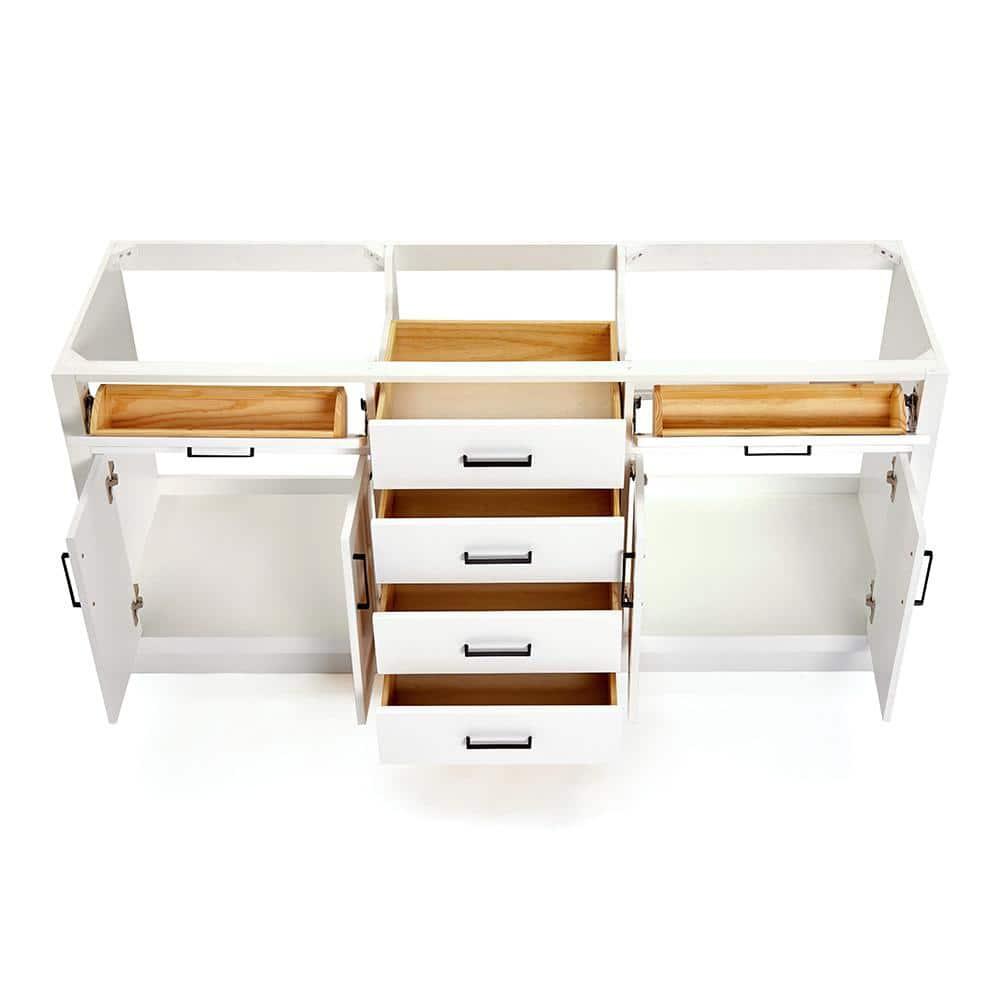 Ariel T072d-Bc Hepburn 72" Double Free Standing Vanity Cabinet Only - White