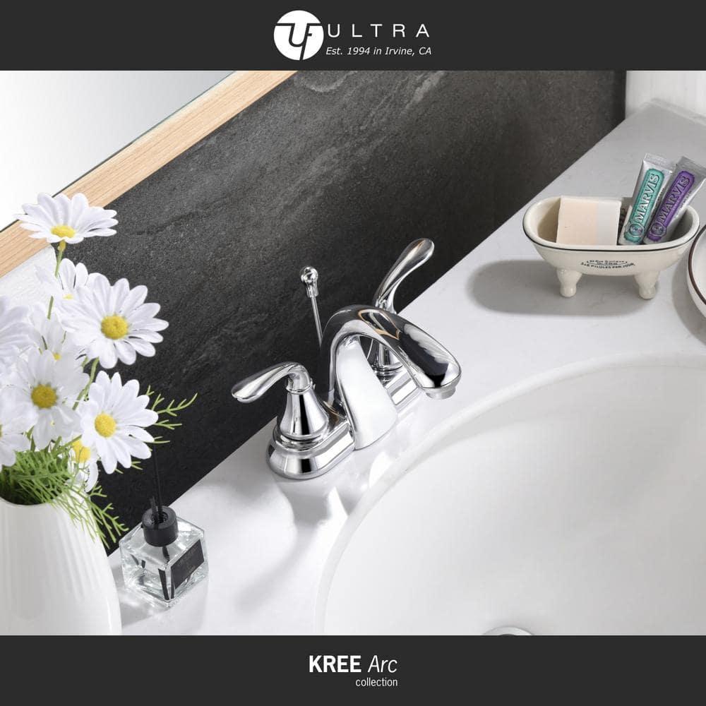 Centerset Bathroom Faucet with Drain Assembly