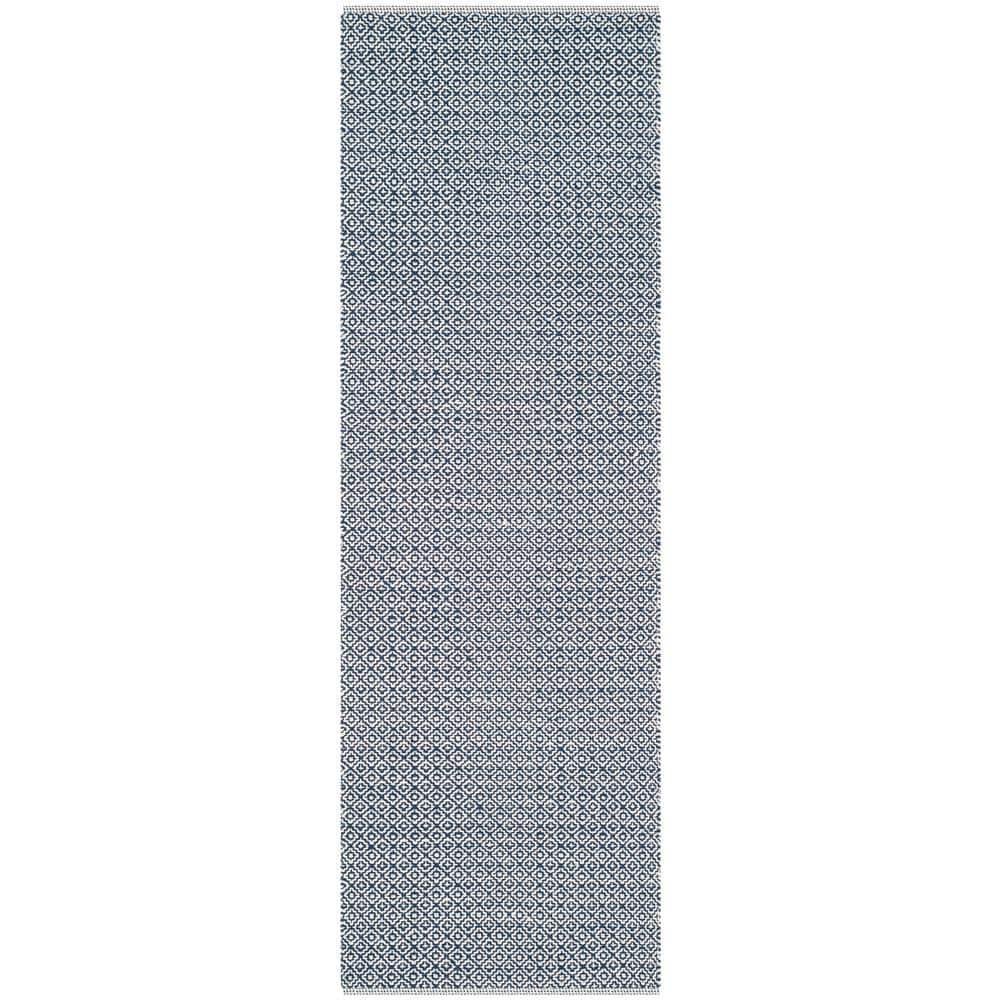 Montauk MTK717 Hand Woven Runner Rug - Ivory/Navy - 2'3"x7' - Safavieh.