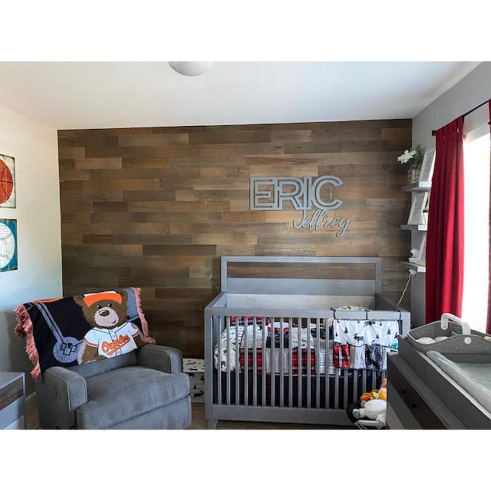 Timberchic River Reclaimed Wooden Wall planks - Simple Peel & Stick Wall Covering Application for DIY Accent Wall & Home Improvement - Modern, Premium Wall Paneling