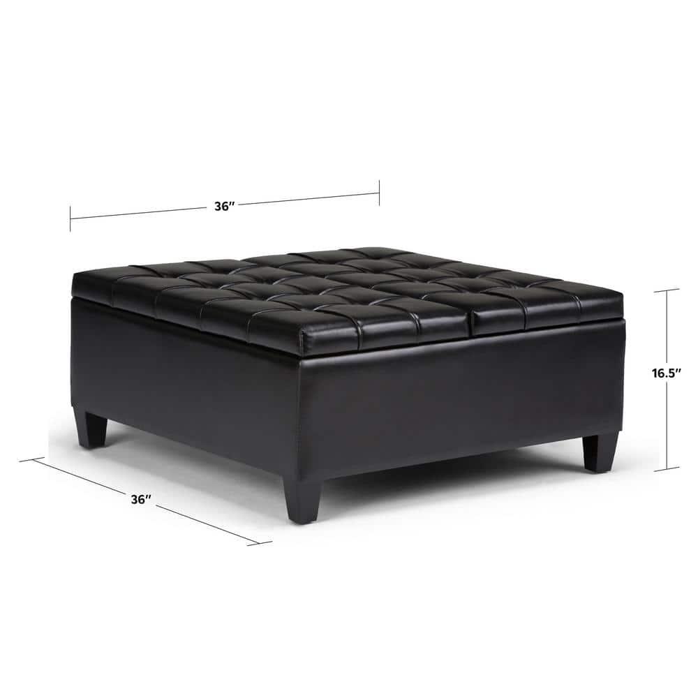 Simpli Home Harrison Coffee Table Storage Ottoman
