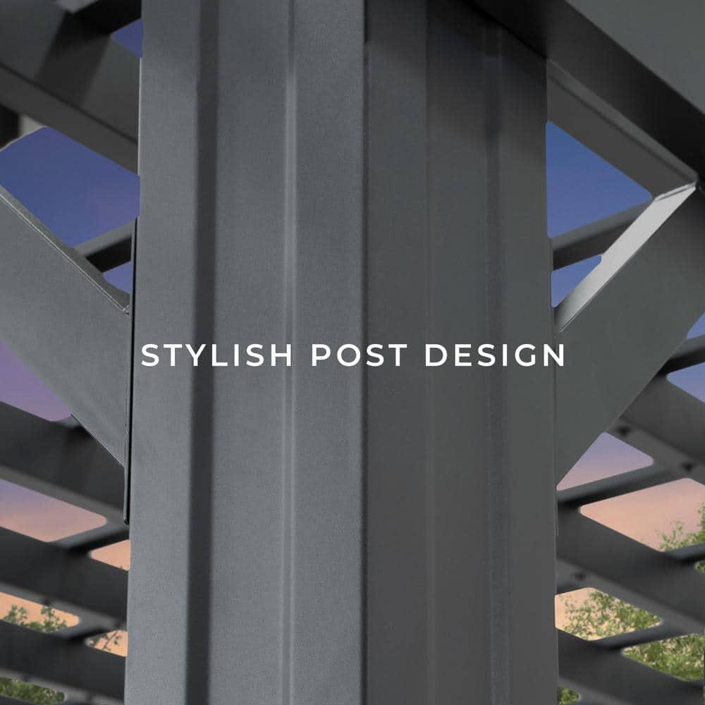 Backyard Discovery Stratford 12x10' Galvanized Steel Pergola, Shade Sail Canopy, PowerPort