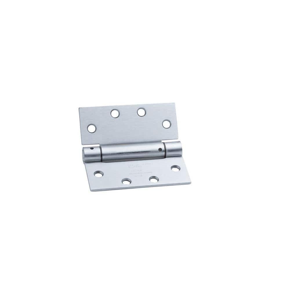Global Door Controls 4.5" x 4.5" in Satin Chrome Steel Spring Hinge (Set of 3)