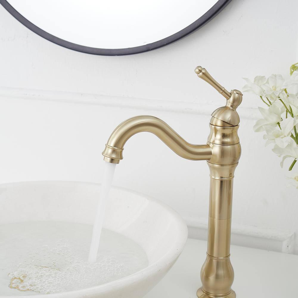 VIBRANTBATH 9310-BG Vessel Sink Faucet Single-handle Bathroom Faucet with Drain Assembly