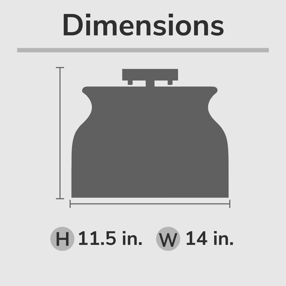 Hunter - Harlowe 1-light Luxe Gold, Large Flush Mount Light, Dimmable, Modern Style, Urn Shaped, for Bedrooms, Kitchens, Dining, Living Rooms - 13181