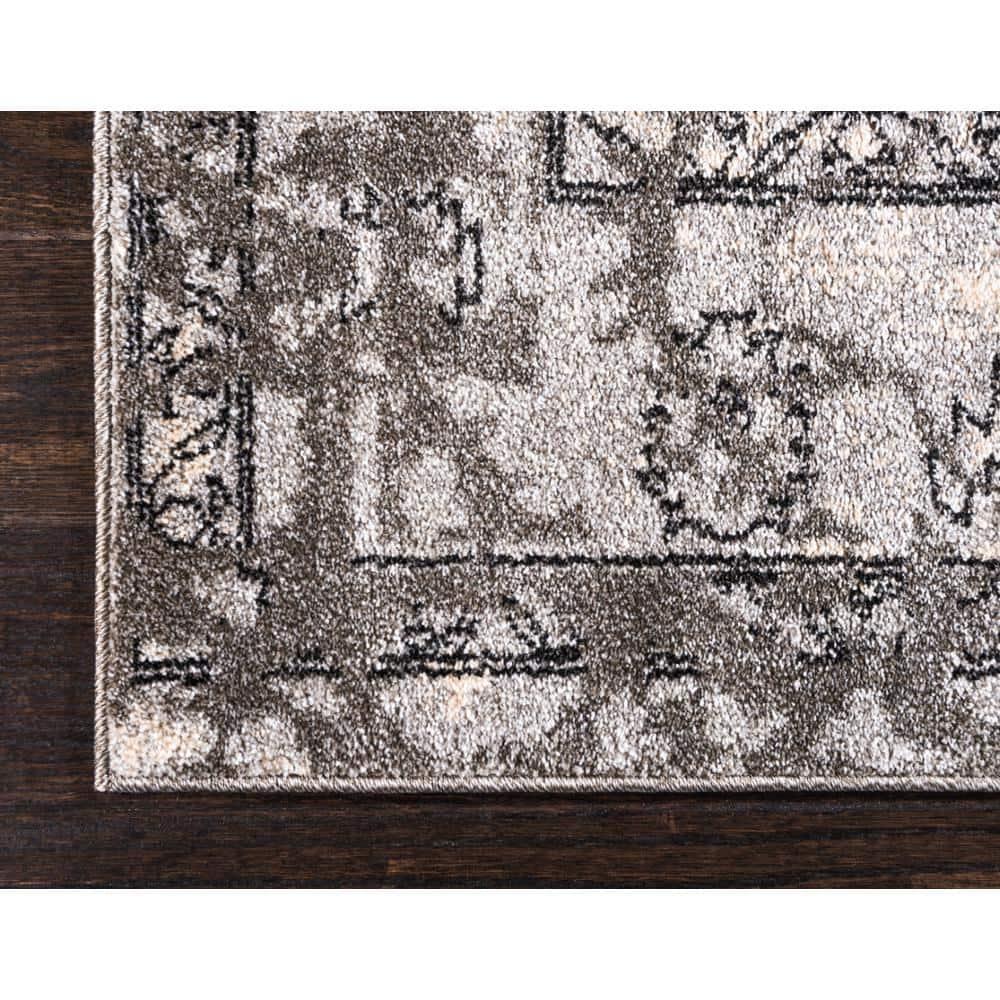 Unique Loom 6' 1 x 9' 0 Gray La Jolla Vintage Area Rug
