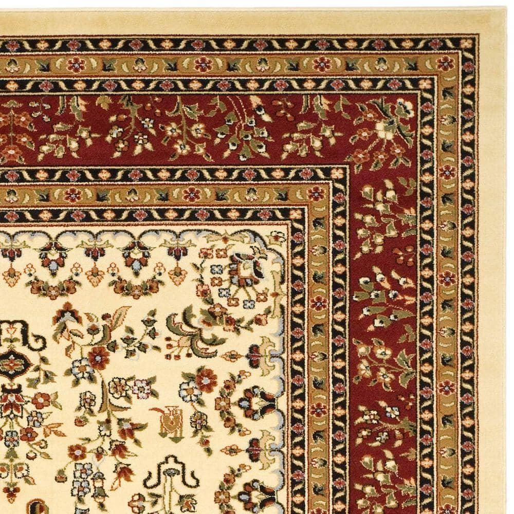 Lyndhurst Sarouk LNH331 Power Loomed Area Rug - Ivory/Red - 4'x6' - Safavieh