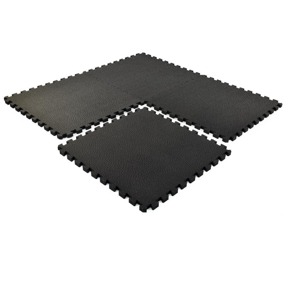 Greatmats Gym Floor Pebble Top Interlocking Foam Tiles Black 10 Pack 2 ft. x 2 ft. x 3/4 in.
