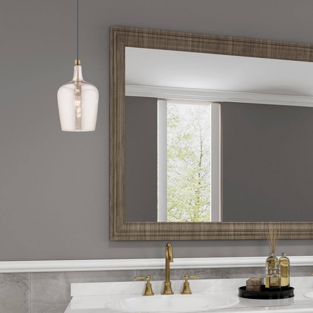 Livex Lighting Art Glass 1 - Light Pendant in  Antique Brass