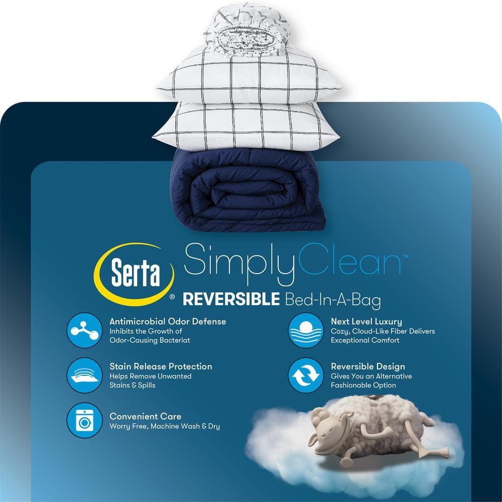Serta Serta Simply Clean Microfiber Reversible 7 Piece Comforter Set