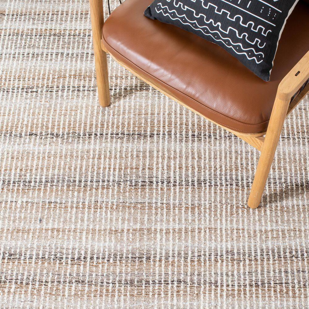 Abstract ABT220 Handmade Indoor Area Rug - Brown/Ivory - 6'x6' - Safavieh