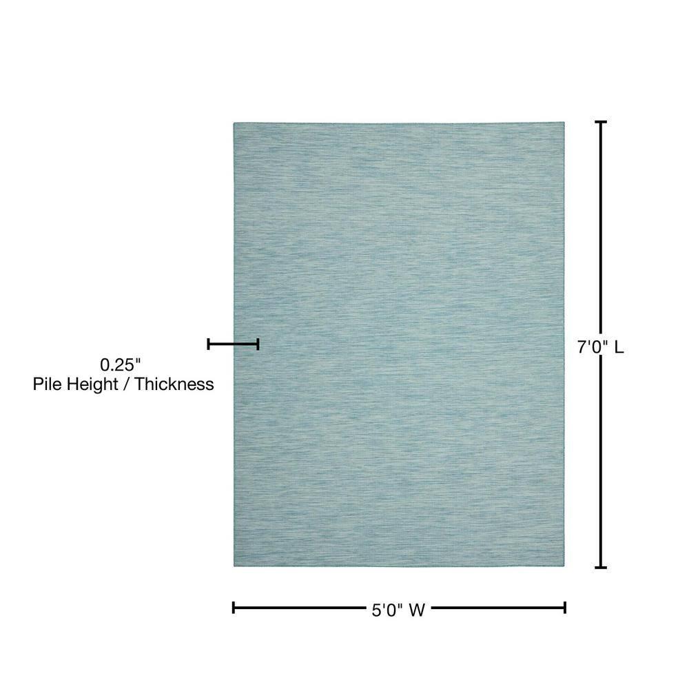 Nourison Positano POS01 Indoor/outdoor Area Rug - Aqua 5' x 7'