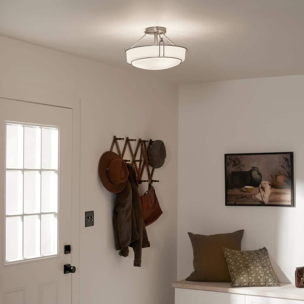 Kichler Lighting Alkire 3 - Light Semi-Flush Mount in  Brushed Nickel