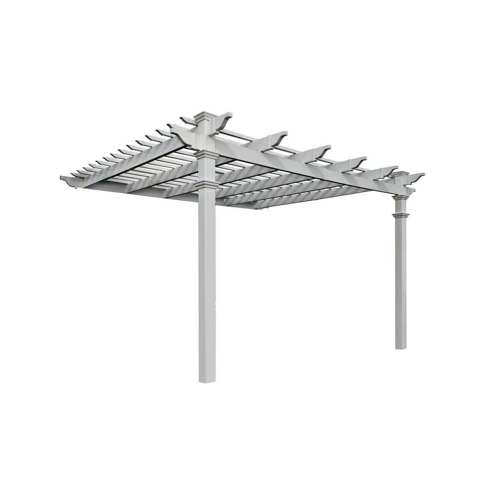 Vita 12' x 12' Freemont White Vinyl Pergola, VA42044