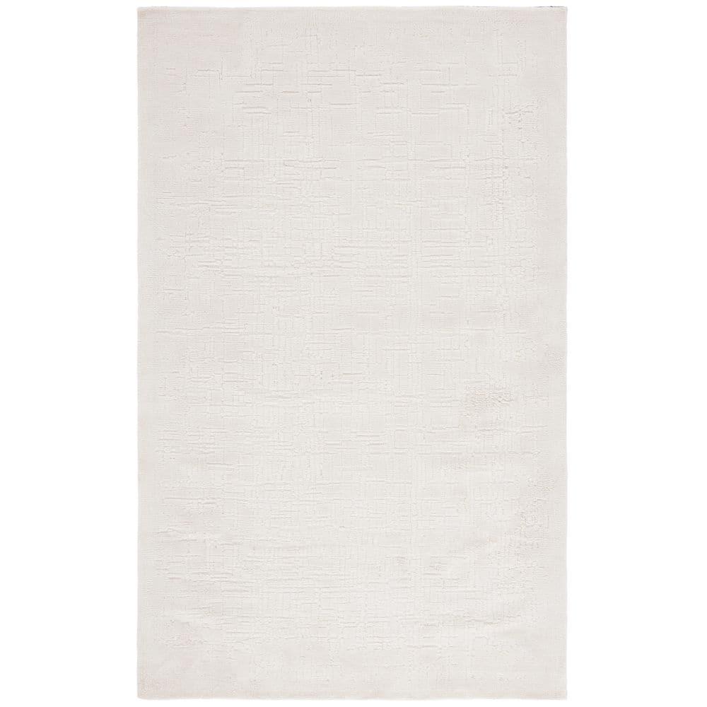 Audrey 4 ft. x 6 ft. Ivory Solid Abstract Area Rug