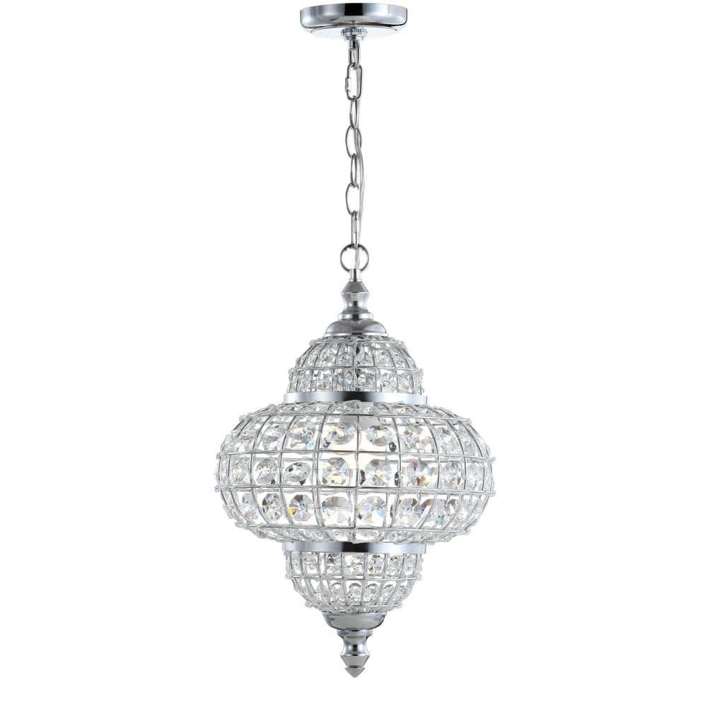 Juliette 12" Crystal/Metal LED Pendant Pendant, Chrome