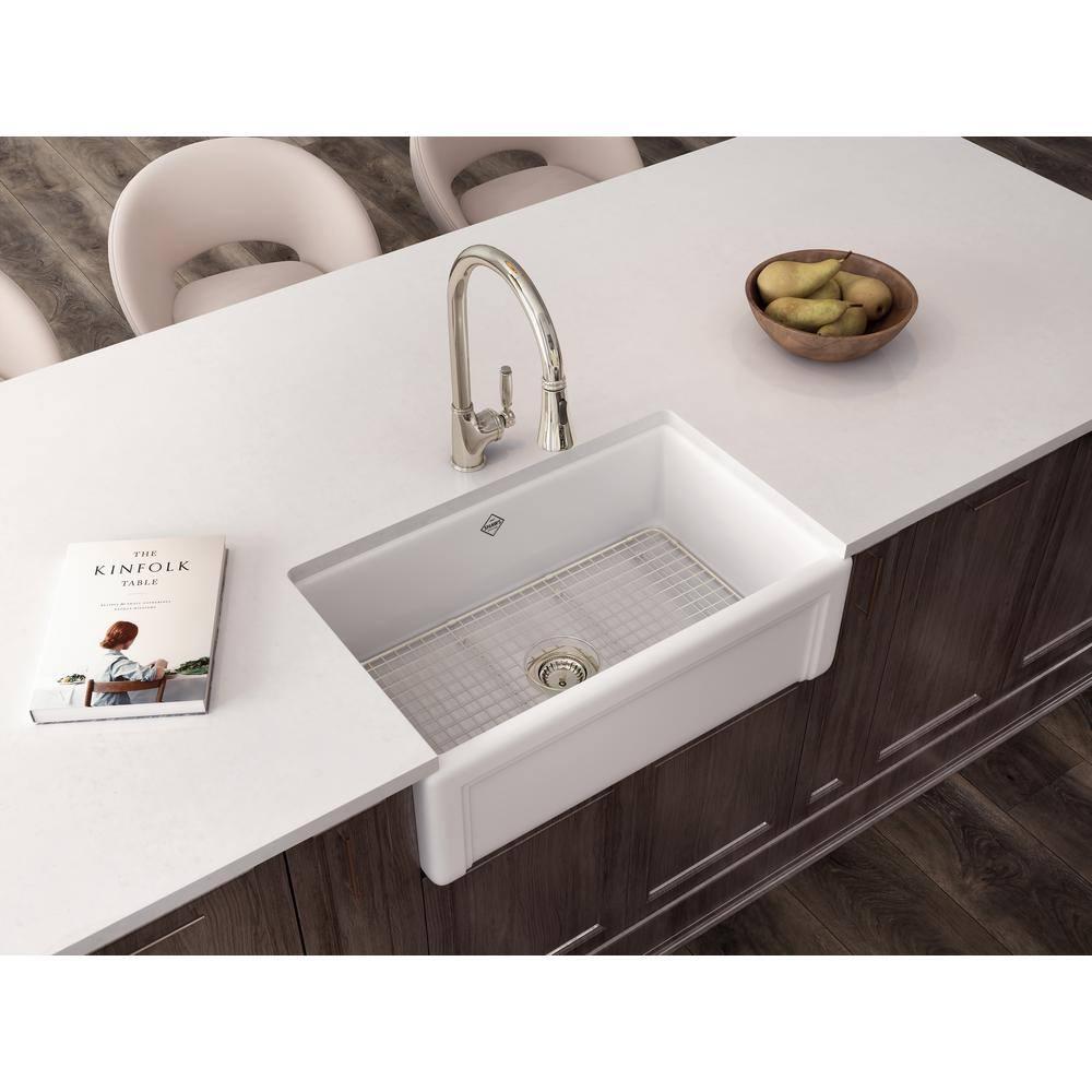 Egerton 30" Single Bowl Farmhouse Apron Front Fireclay Kitchen Sink