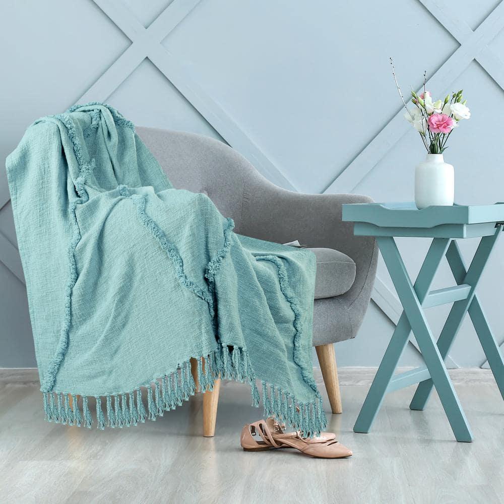Evette Rios Terracotta Fringed Handmade Woven Throw Blanket