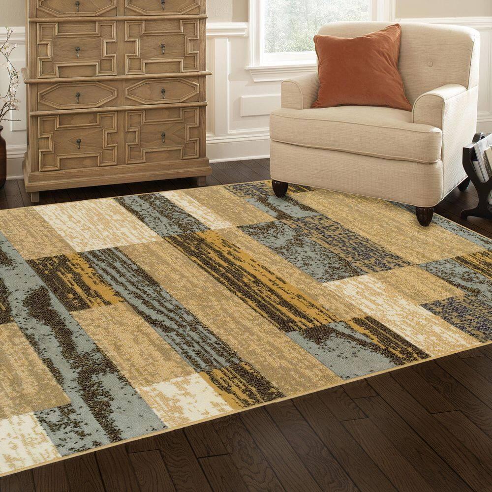Superior Rockwood Geometric Indoor Area Rug, 8' x 10', Light Blue-Beige