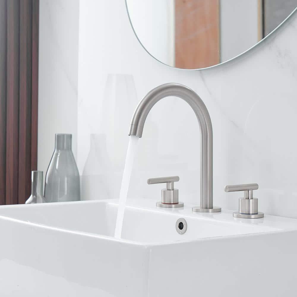 Widespread 2-handle Bathroom Faucet with Drain Assembly
