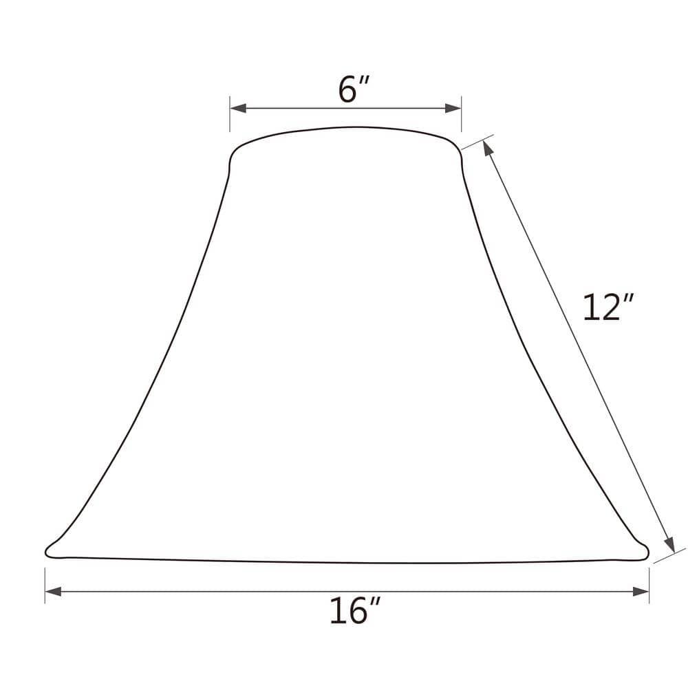 Aspen Creative 30084 Transitional Bell Shape Spider Construction Lamp Shade in Brown, 16" wide (6" x 16" x 12")