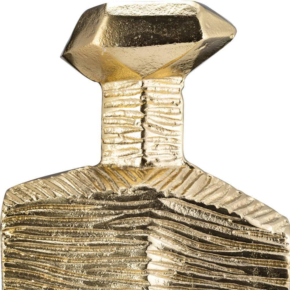 7"Lx4"Wx16"H Metal, Rigged Vase, Gold/Black Finish, Decorative Vase for Centerpieces and Home Decor, Perfect for Bedrooms, Dining Rooms, or Living Rooms