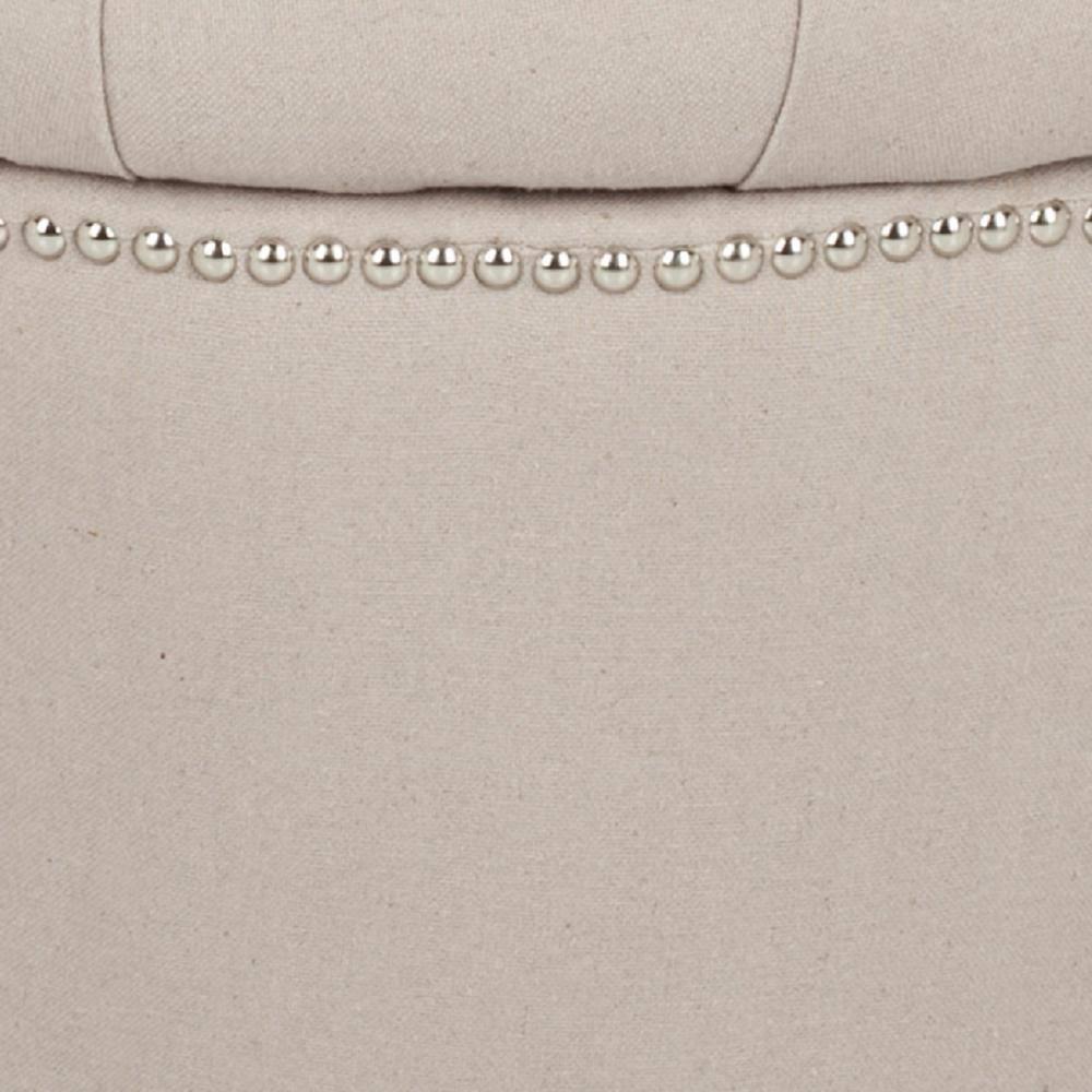 SAFAVIEH Vanessa Ottoman Silver Nail Head Taupe