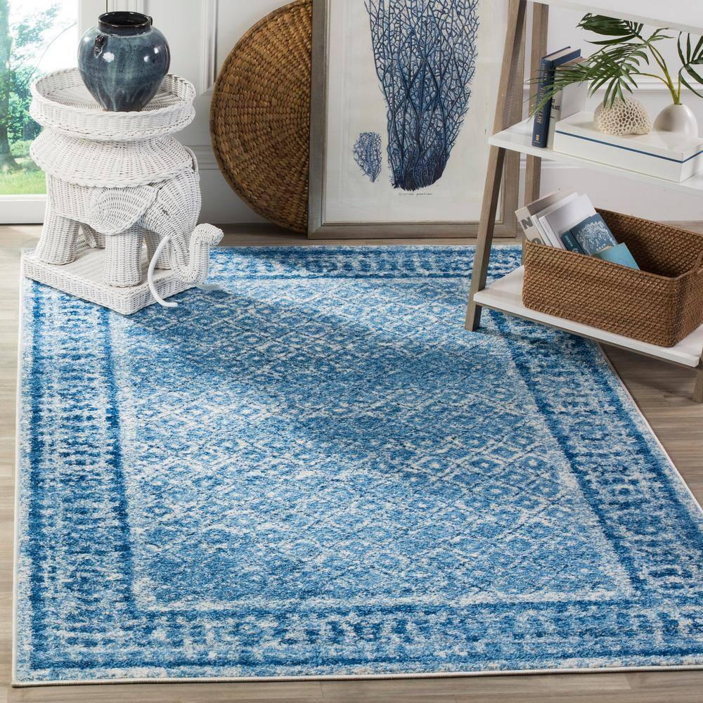 Adirondack ADR110 Machine Made Indoor Area Rug - Silver/Blue - 10'x14' - Safavieh