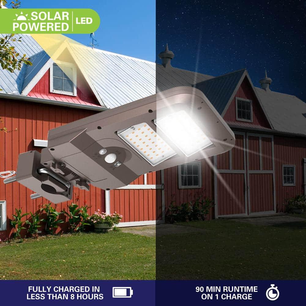 1 - Head LED Solar Powered Dusk to Dawn Outdoor Security Flood Light with Motion Sensor
