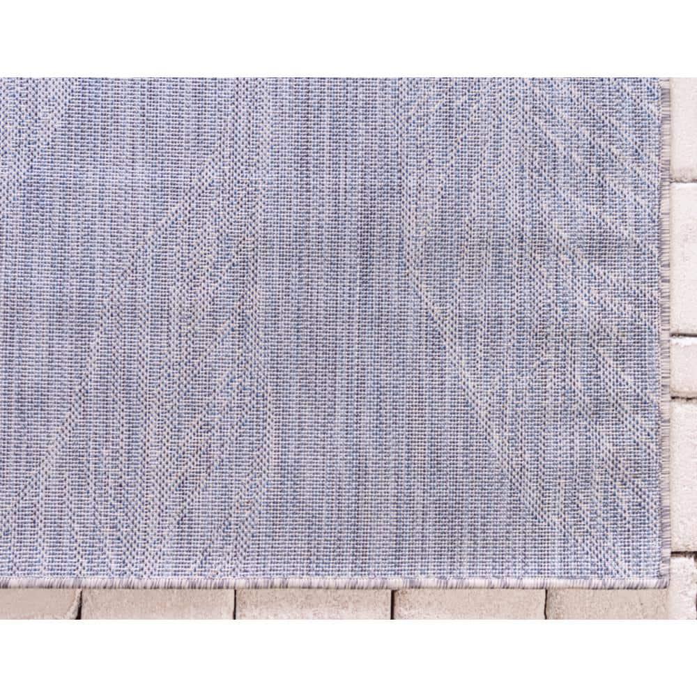 Unique Loom 4' 1 x 6' 1 Rectangle Indoor/Outdoor Botanical Light Gray Area Rug