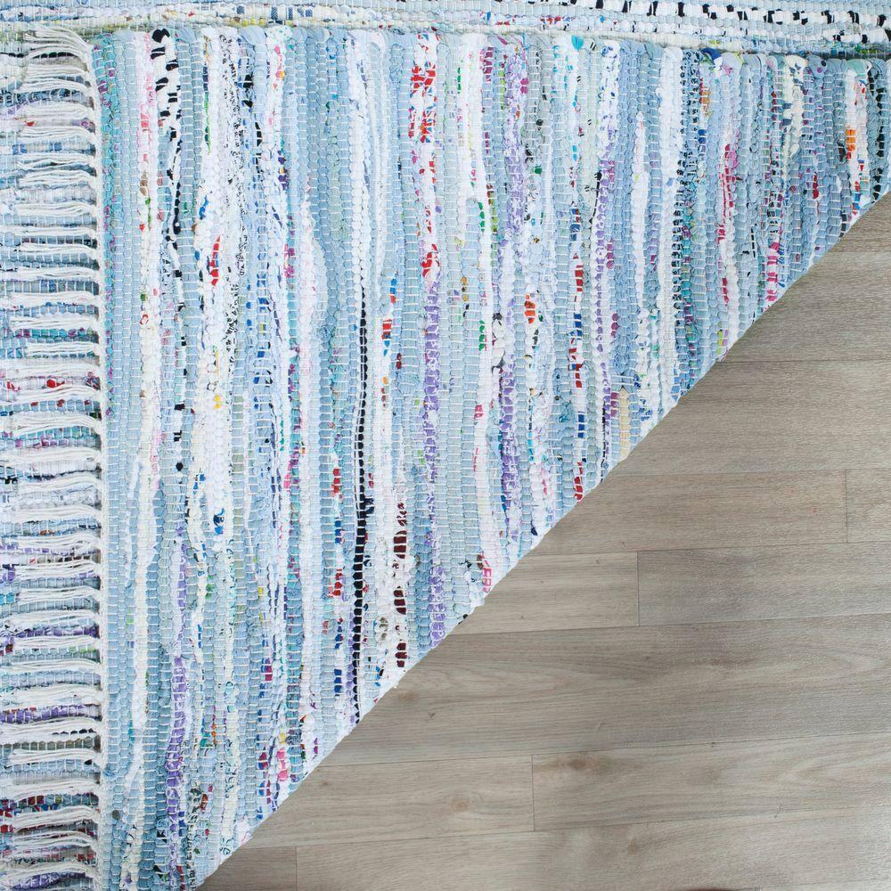 Rag Rug RAR125 Hand Woven Indoor Area Rug - Light Blue/Multi - 5'x7' - Safavieh.