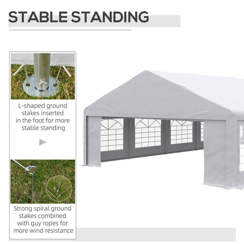 Outsunny 39 Ft. W x 23 Ft. D Steel Canopy