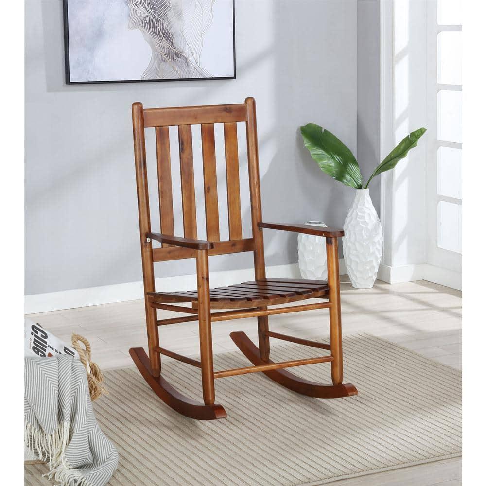 Annie Solid Wood Slat Back Rocking Accent Chair: Mission Style, Acacia - Coaster