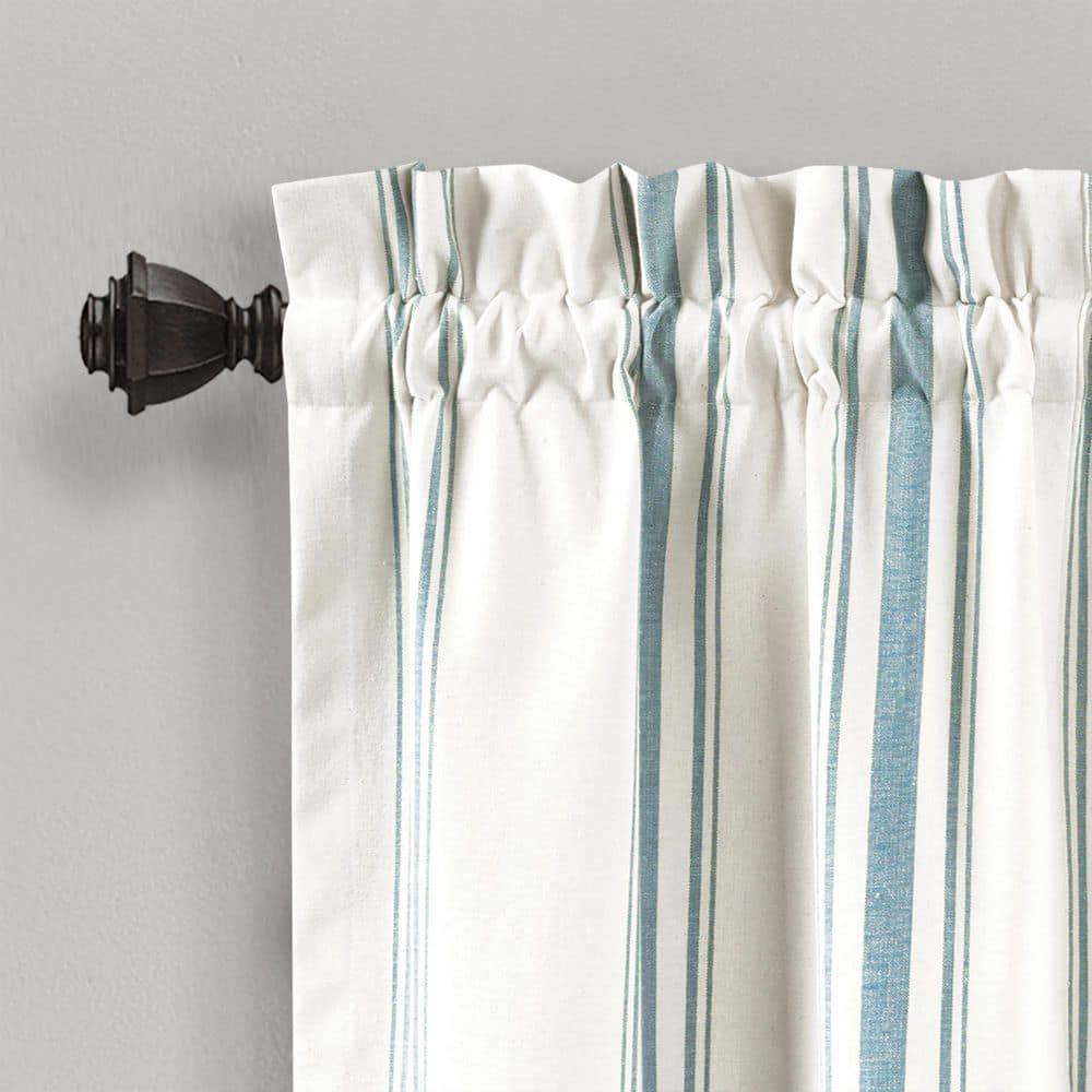 Farmhouse Stripe Striped Ruffled 52'' W Window Valance