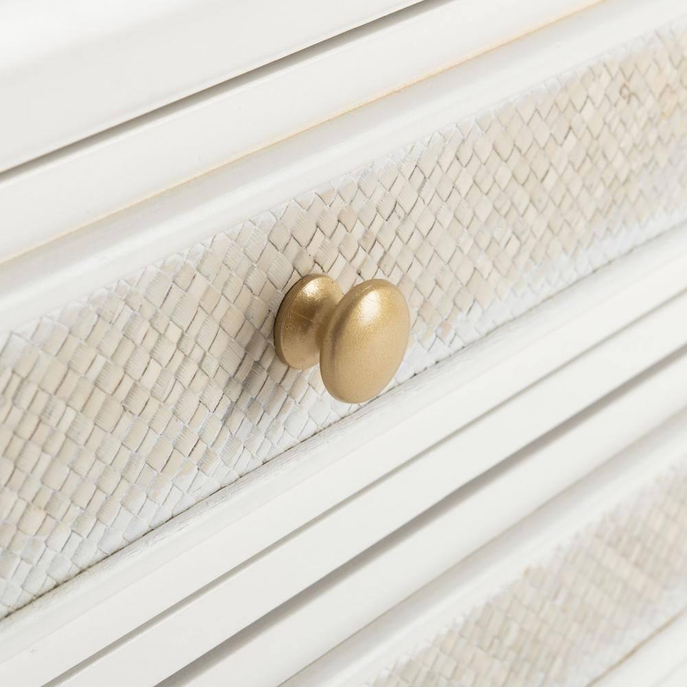 Ahab 2 Drawer 1 Shelf Accent Table - White/Gold - Safavieh