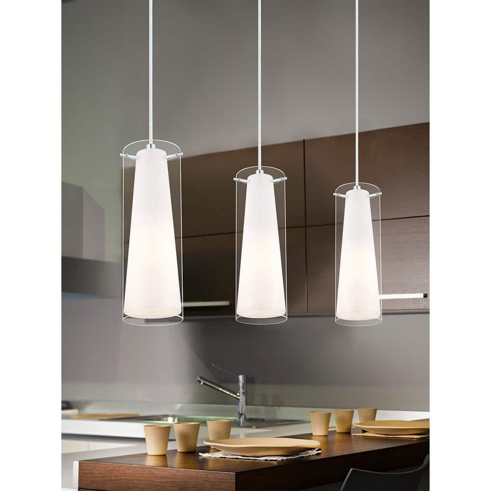 Eglo Lighting - Pinto - 1-Light Mini Pendants - Chrome Finish - Clear-White